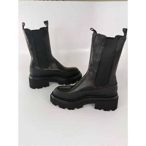 Black Leather Women's Boots - Picture 6 of 13